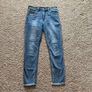 Lucky Brand Bridgette Skinny Ankle Jeans Raw Hem Mid Rise Denim Size 2/26